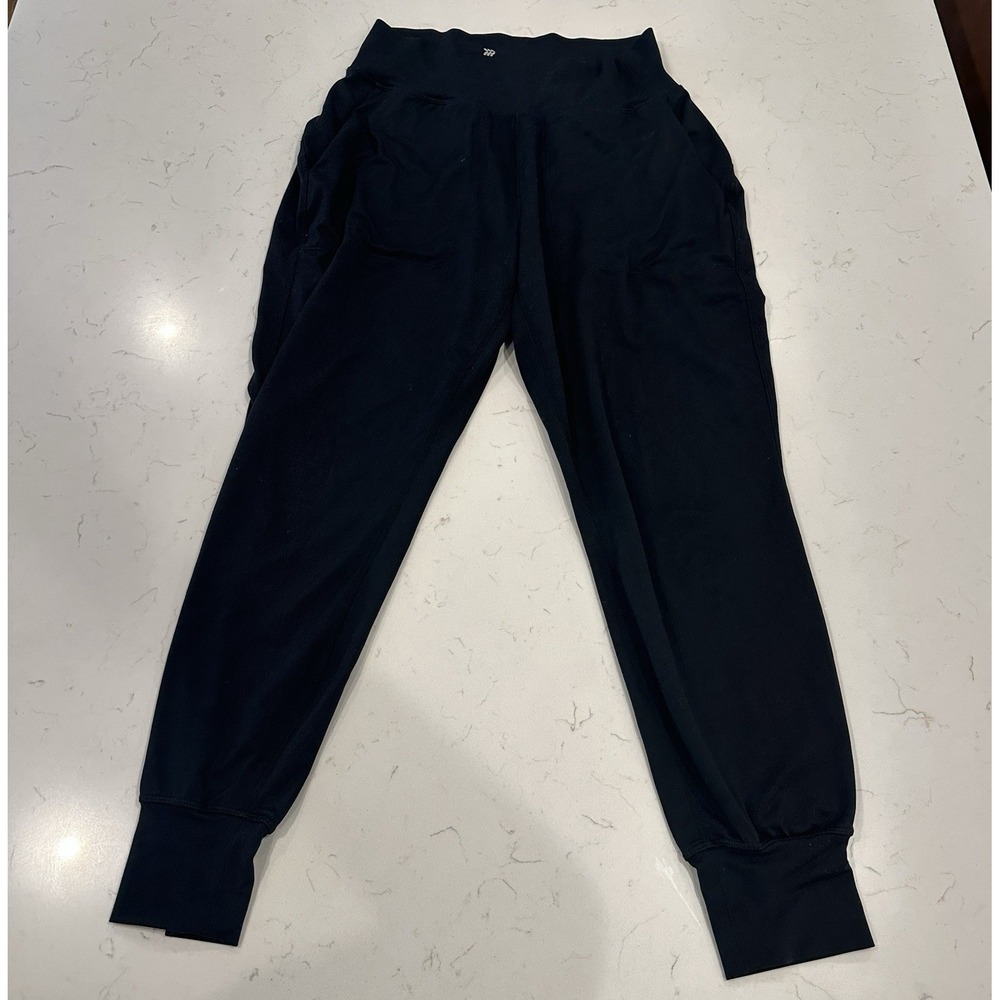All in Motion Womens S Black Jogger Stretch Elastic High Waist Pocket Maternity